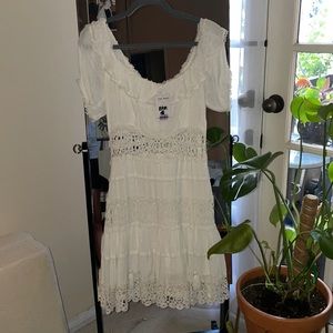 Free People White Crochet Dress